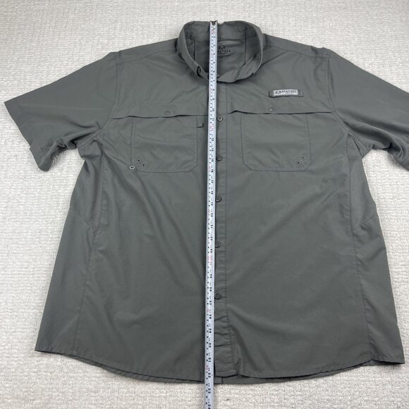 RealTree Fishing Shirt Mens XL Light Gray Button Up Vented Pockets Lightweight - Picture 11 of 16